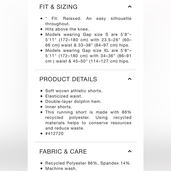 NWT Gap Running shorts - Picture 5 of 5